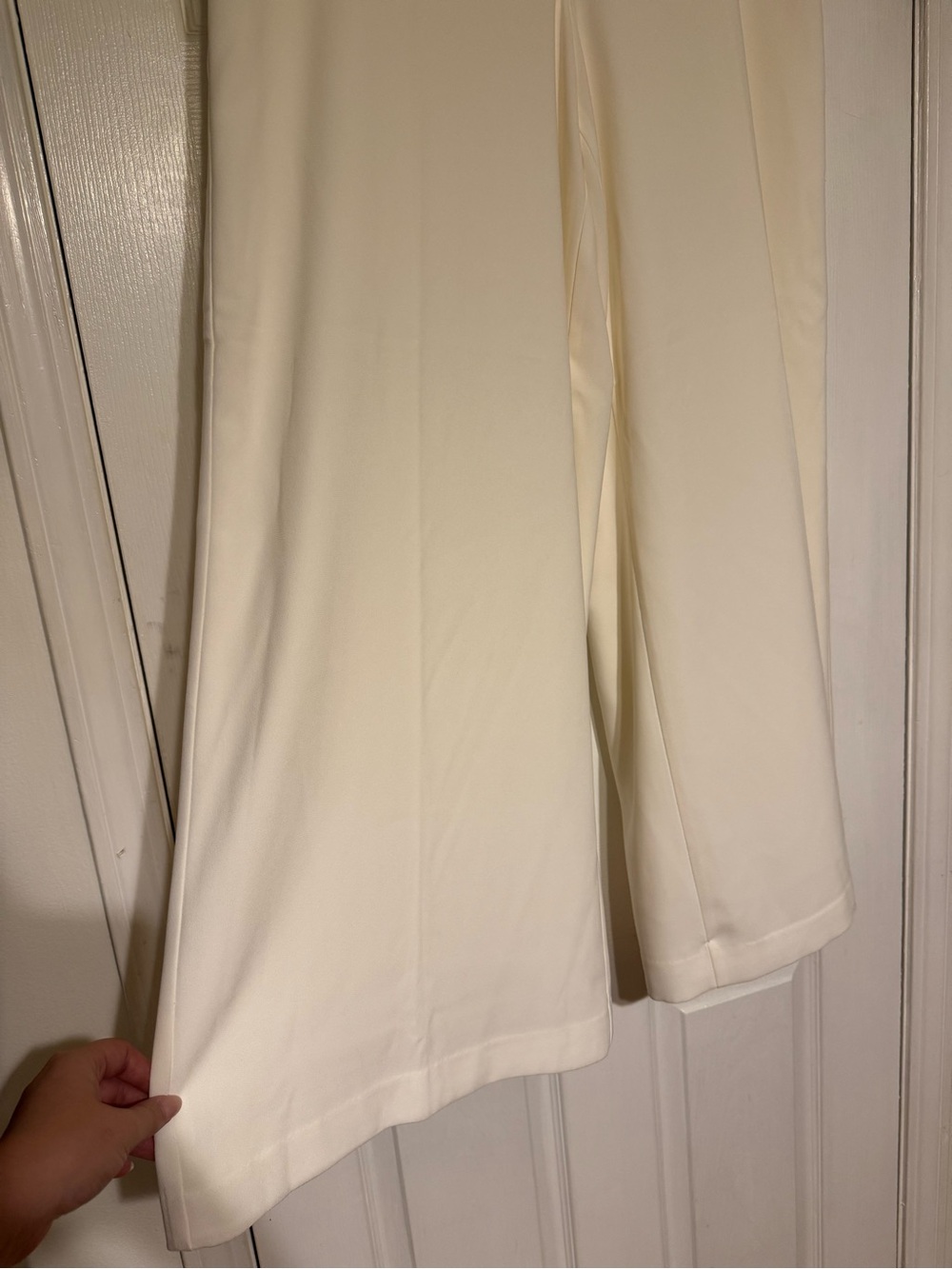 Ann Taylor Cream Wide-Leg Trousers - Picture 3 of 6